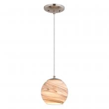 Vaxcel International P0408 - Milano 6.25-in. Mini Pendant Marble Swirl Satin Nickel