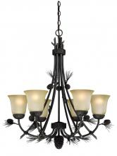  H0170 - Sierra 6L Chandelier Black Walnut