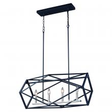 Vaxcel International P0281 - Hailey 4L Linear Chandelier Black Graphite and Satin Nickel