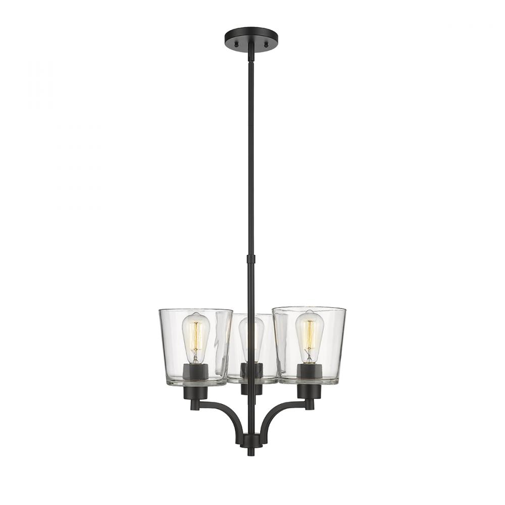 Evalon 3-Light Chandelier Ceiling Light Matte Black