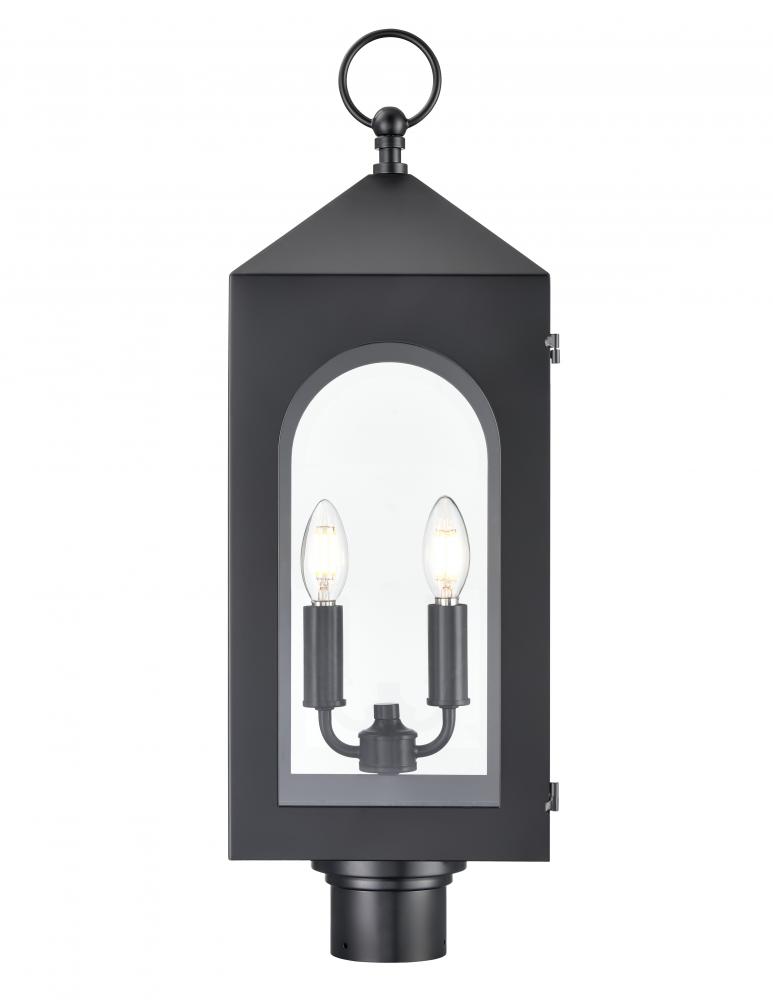 Bratton 2-Light Outdoor Post Lantern Powder Coated Black