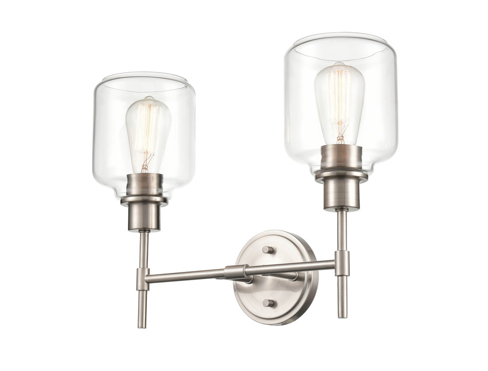 Asheville 2-Light Vanity Satin Nickel