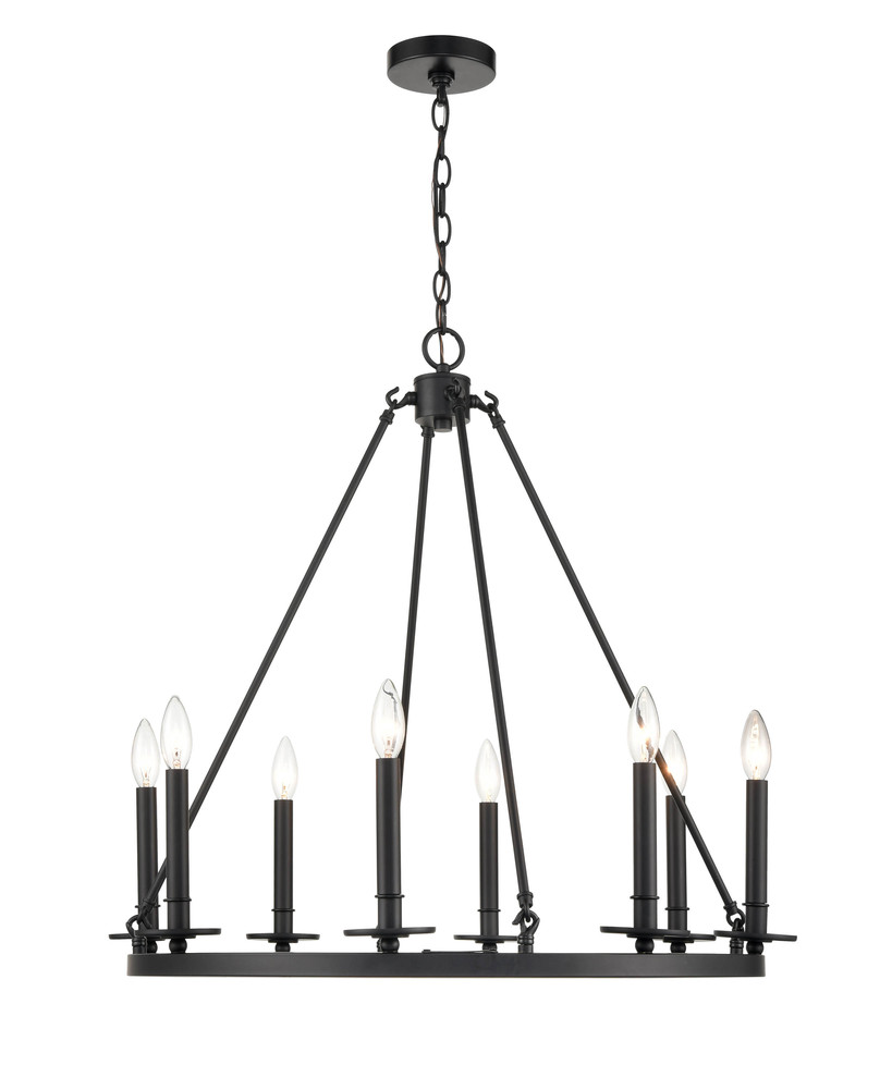 Florence 8-Light Chandelier Ceiling Light Matte Black