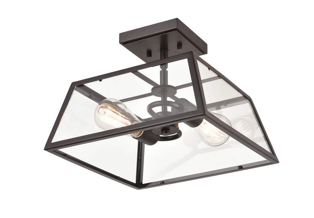 Grant 2-Light Outdoor Flush Mount Powder Coated Bronze