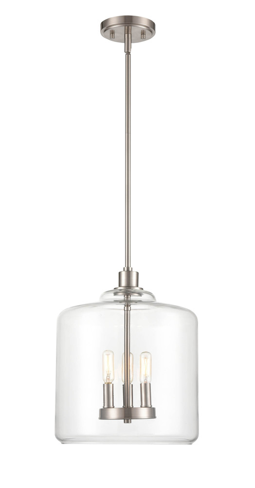 Asheville 3-Light Pendant light Satin Nickel