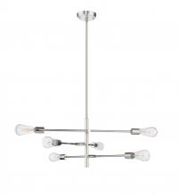 Millennium 4246-PN - Decco 6-Light Chandelier Ceiling Light Polished Nickel