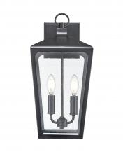  7912-PBK - Brooks 2-Light Outdoor Wall Sconce Powder Coated Black