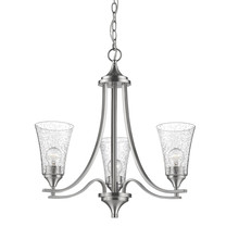  1463-SN - Natalie 3-Light Chandelier Ceiling Light Satin Nickel