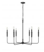  29406-MB - Savanne 6-Light Chandelier Ceiling Light Matte Black