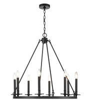  6708-MB - Florence 8-Light Chandelier Ceiling Light Matte Black