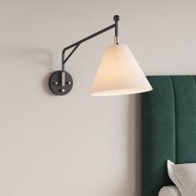 Millennium 13001-MB/VB - Elane 1-Light Swing Arm Sconce Light Matte Black/Vintage Brass