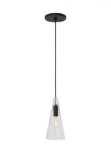 Visual Comfort & Co. Modern Collection SLPD280CB - Sean Lavin Lustra 1-LT dimmable small accent pendant with nightshade black finish and glass shade