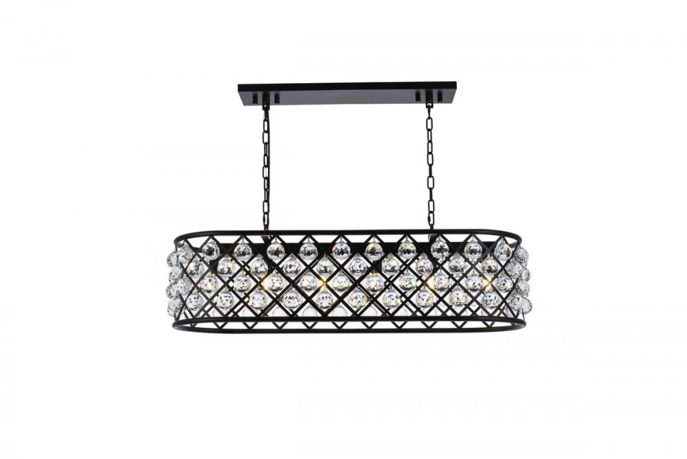 Madison 6 Light Matte Black Chandelier Clear Royal Cut Crystal