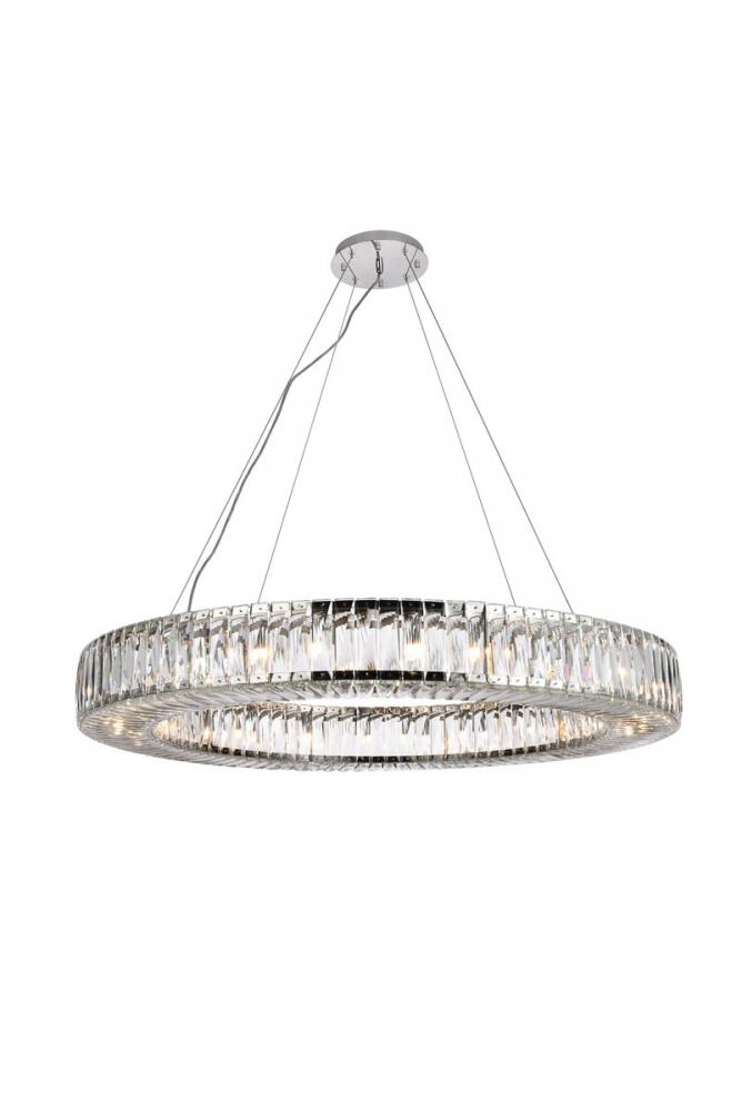 Cuvette 36 light Chrome Chandelier Clear Royal Cut Crystal