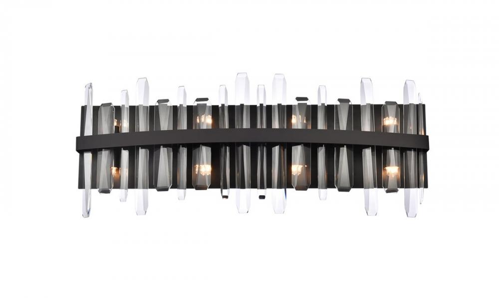 Serena 30 Inch Crystal Bath Sconce in Black