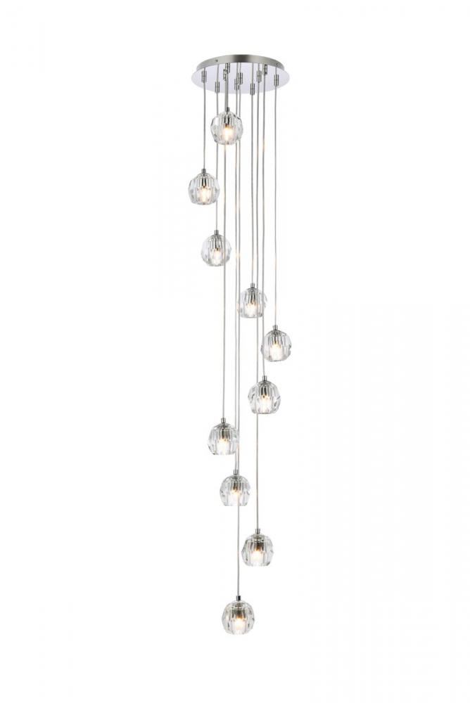 Eren 10 Lights Chrome Pendant