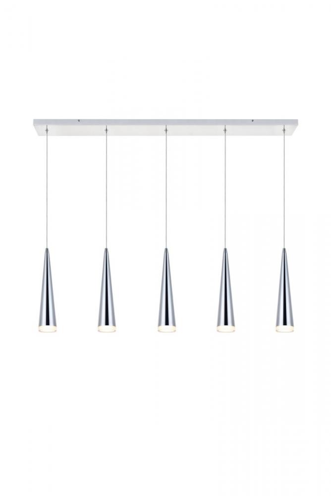 Fantasia 5 light Chrome LED Pendant