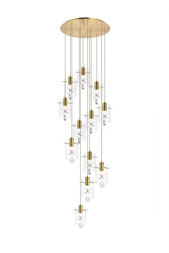 Hana 12 lights Gold Pendant