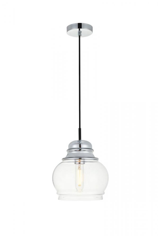 Kenna 1 Light Chrome Pendant With Clear Glass