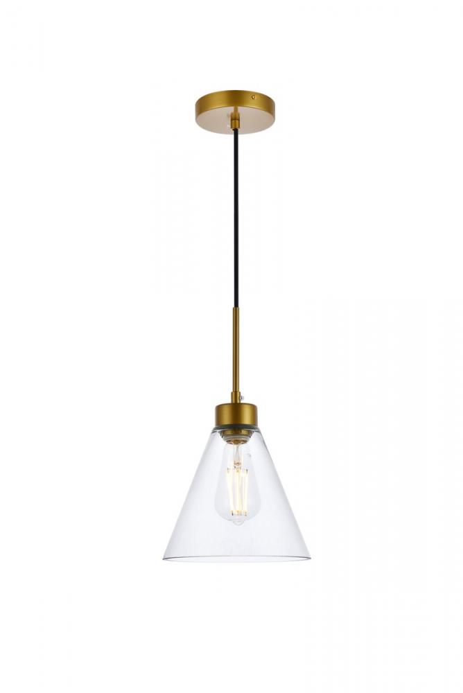 Mera 1 light brass pendant