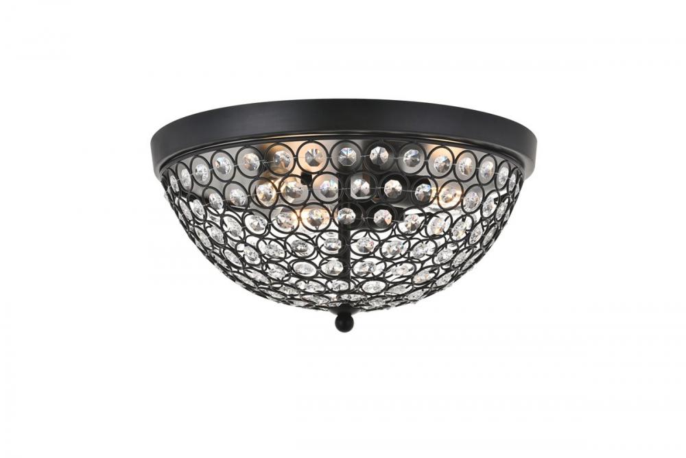 Taye 3 Light Matte Black Flush Mount