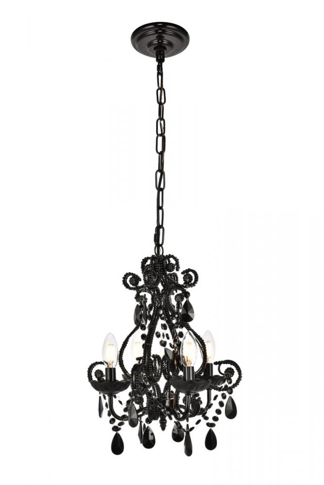 Kato Collection Pendant D12.6 H16.3 Lt:4 Polished Black Finish