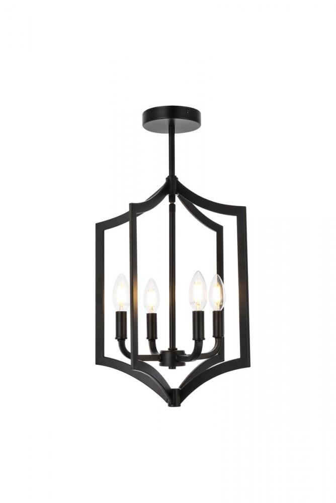 Kiera 4 lights pendant in black