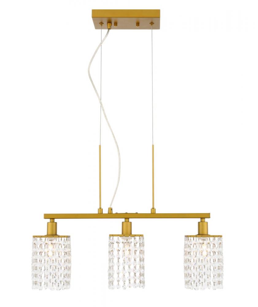 Taylor 3 light Brass Pendant