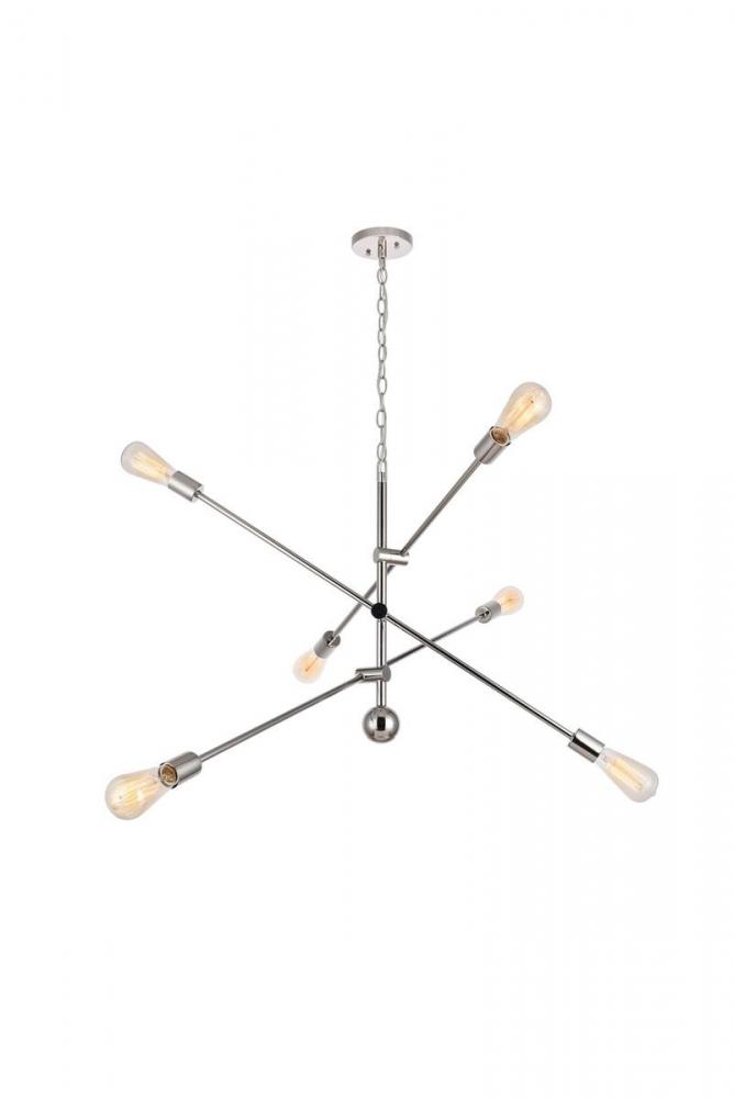 Axel 6 Lights polished Nickel Pendant