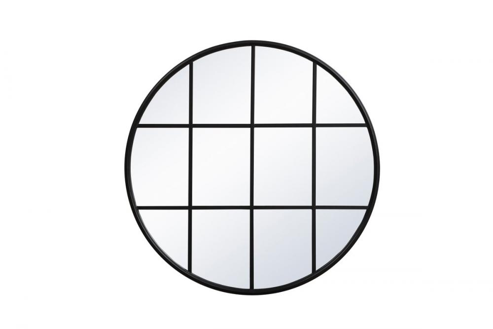 Metal Windowpane Mirror 36 Inchx36 Inch in Black