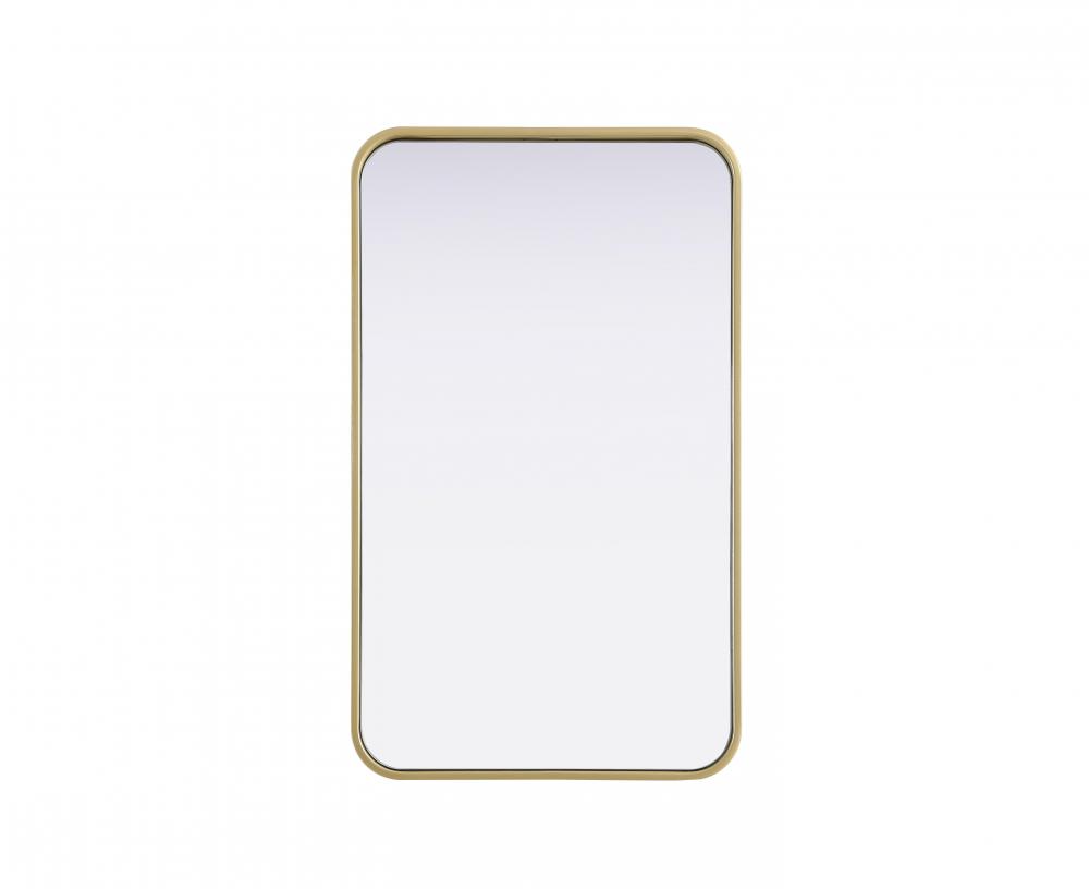 Contour Metal Rectangle Mirror 18x30 in Brass