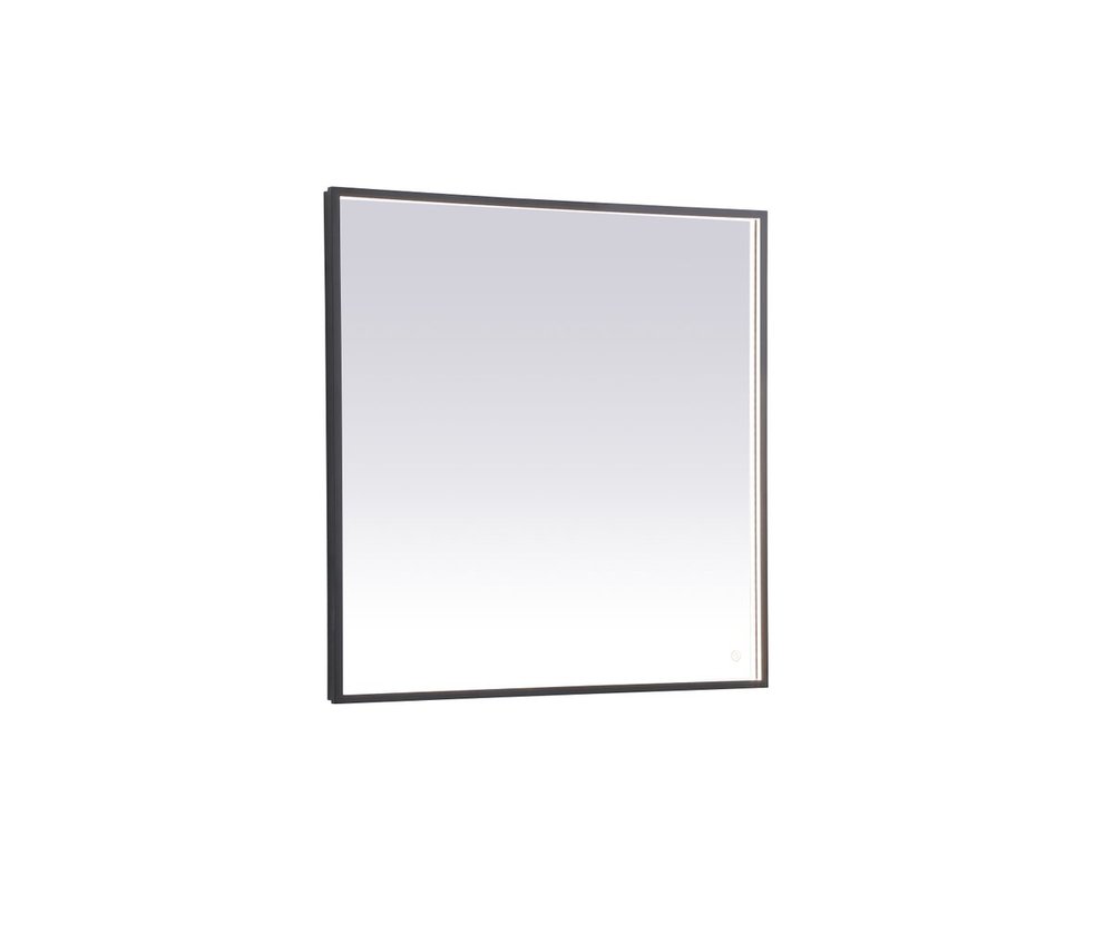 Pier 36x36 inch LED mirror with adjustable color temperature 3000K/4200K/6400K in black