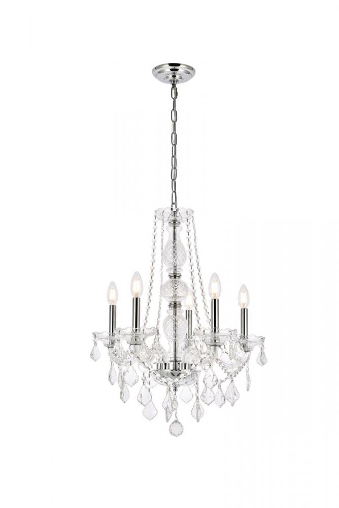 Verona 5 Light Chrome Chandelier Clear Royal Cut Crystal