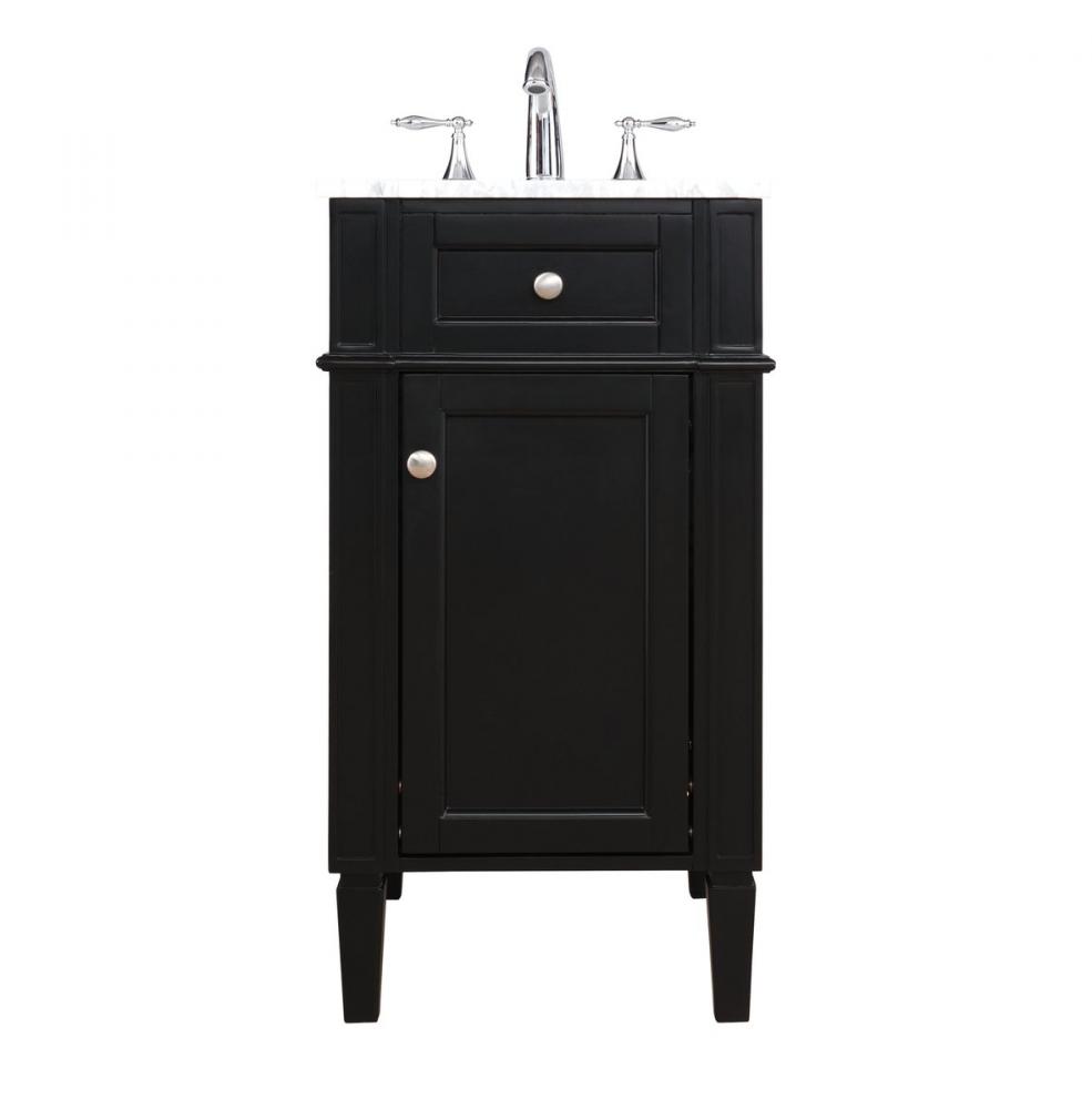 18 Inch Single Bathroom Vanity in Black