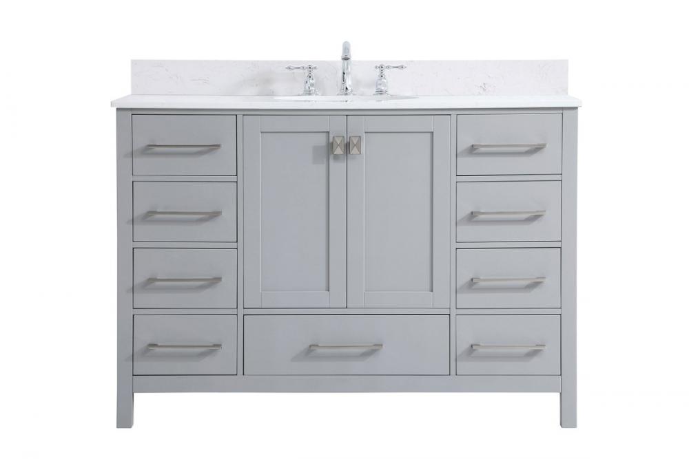 48 inch Single Bathroom Vanity in Gray with Backsplash