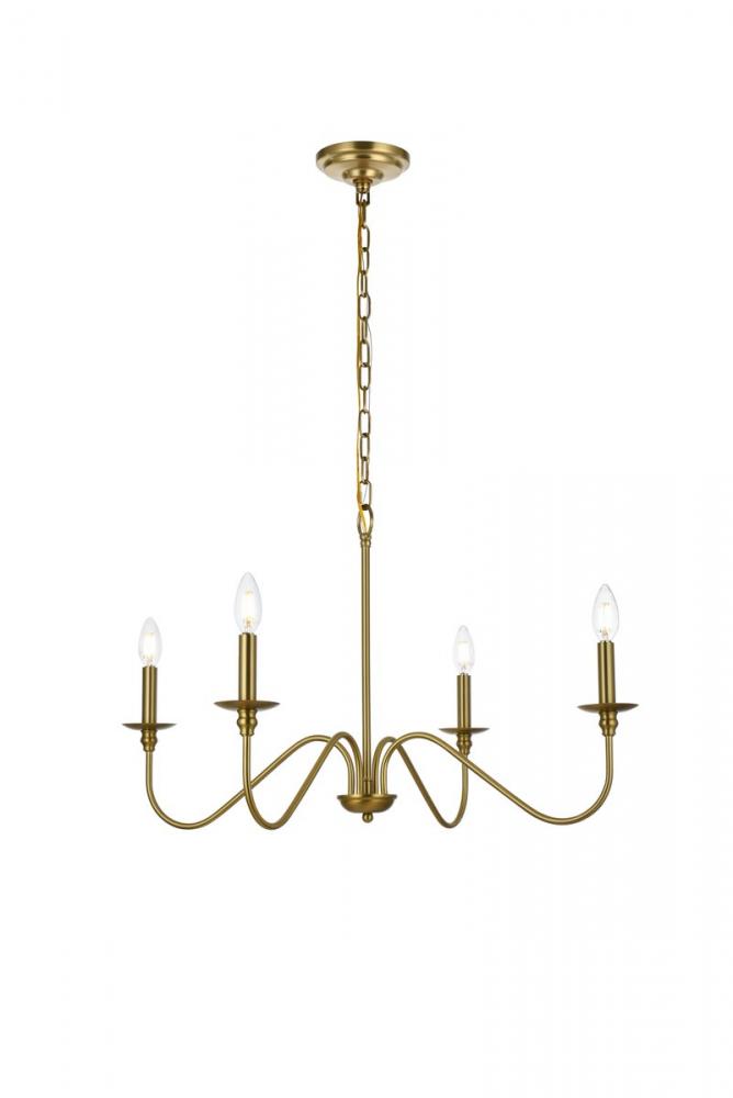 Rohan 30 inch chandelier in Satin Gold