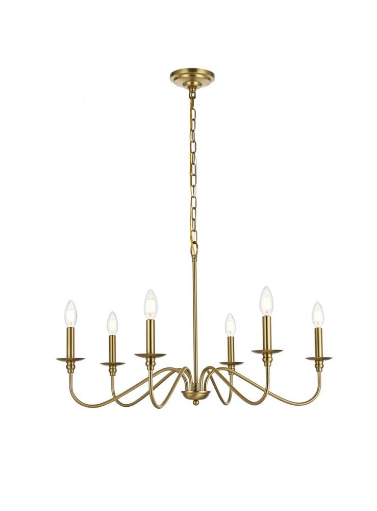 Rohan 30 inch chandelier in Satin Gold