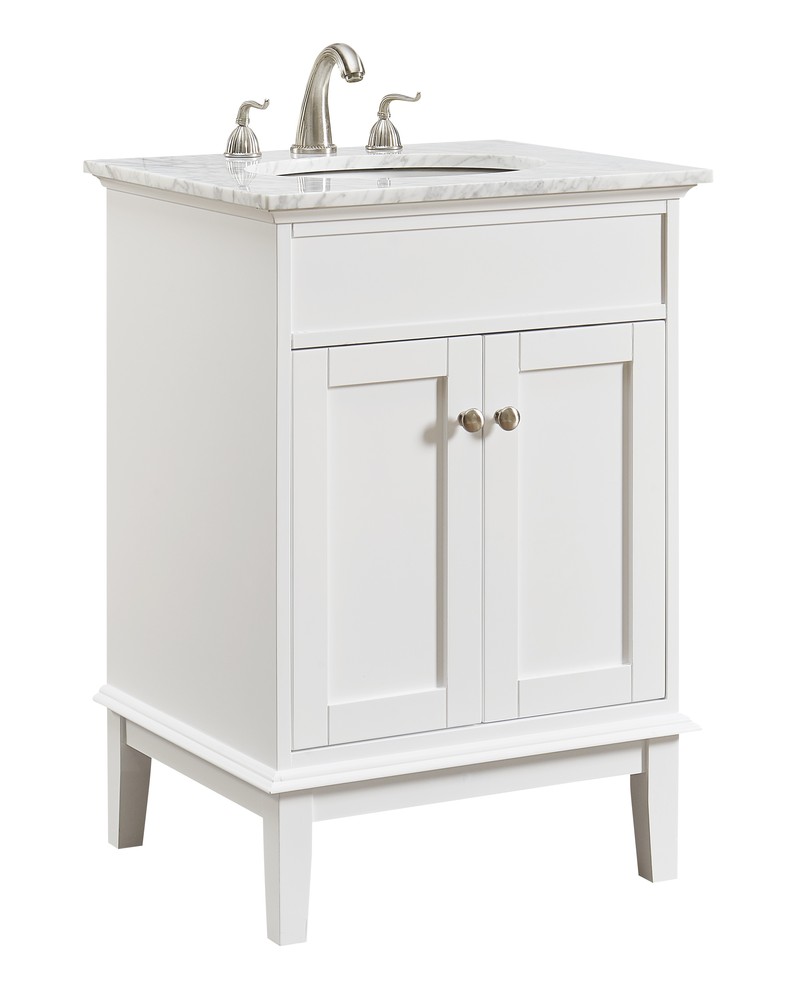 24 In. Single Bathroom Vanity Set In White