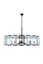  1211D43FB - Monaco 10 Light Flat Black (Matte) Chandelier Clear Glass Crystal