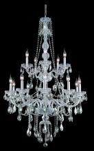 Elegant 7915G33C-GT/RC - Verona 15 Light Chrome Chandelier Golden Teak (Smoky) Royal Cut Crystal