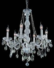  7956D24C-GT/RC - Verona 6 Light Chrome Chandelier Golden Teak (Smoky) Royal Cut Crystal