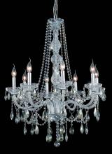  7958D28C-GT/RC - Verona 8 Light Chrome Chandelier Golden Teak (Smoky) Royal Cut Crystal