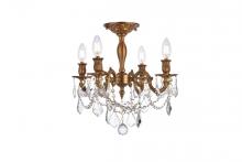  9204F17FG/RC - Rosalia 4 Light French Gold Flush Mount Clear Royal Cut Crystal