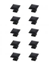 Elegant KB2025-MB-10PK - Cecil 1.3" Matte Black Square Knob Multipack (Set of 10)