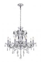 Elegant LD4005D26C - Voltaire Collection Chandelier D26 H25 Lt:8 Chrome Finish