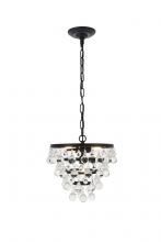 Elegant LD5016D13BK - Kora 3 light Black Pendant