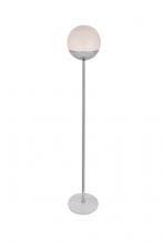 Elegant LD6148C - Eclipse 1 Light Chrome Floor Lamp With Frosted White Glass