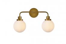 Elegant LD7032W19BR - Hanson 2 lights bath sconce in brass with frosted shade