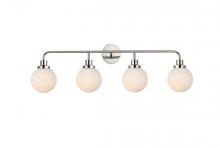 Elegant LD7036W38PN - Hanson 4 lights bath sconce in polished nickel with frosted shade