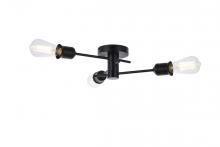 Elegant LD7049F18BK - Xavier 3 Lights Flush Mount in Black